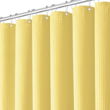 Шторка для душу BTTN вафельна, 180x200 см, антигрибкова, важка, водонепроникна, текстильна, з 12 гачками, зелена