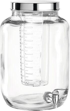 Leonardo Beverage Dispenser, 8.2 l, Height 31 cm, Clear Glass and Plastic, 024595