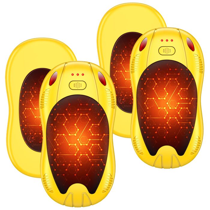 Електричні грілки для рук 2 шт. з акумулятором 10000mAh, двосторонній нагрів, USB, 3 рівні, для кемпінгу та активного відпочинку