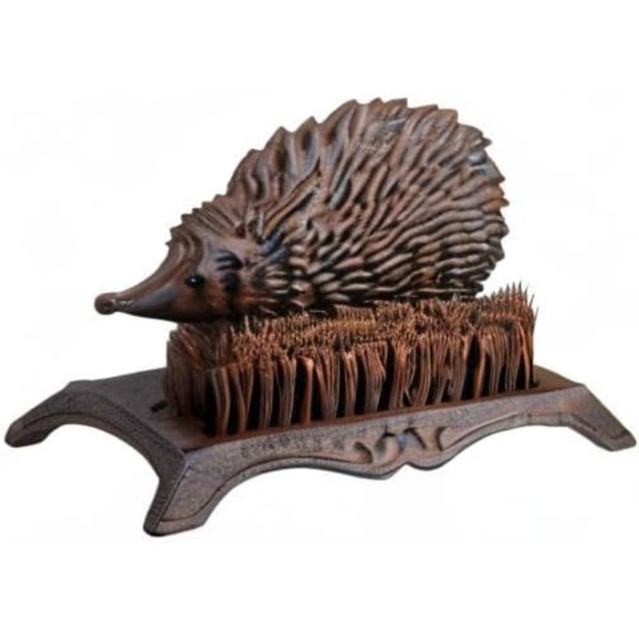 Esschert Design Hedgehog Doormat, Foot Scraper with Brush, Cast Iron, Approx. 25 cm x 16 cm x 15 cm