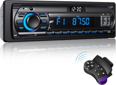 Автомобільна магнітола RDS Bluetooth 9-24V, FM/AM 1DIN, гучний зв'язок, 7 кольорів підсвітки, 2 USB, MP3-плеєр, AUX, SD, незалежний годинник, 30 радіостанцій
