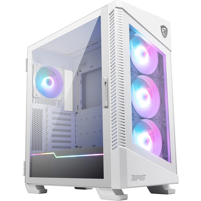 Корпус ПК MSI MPG Velox 100R White Mid-Tower для E-ATX, з загартованим склом, Airflow, Mystic Light, 2x 360mm кулер