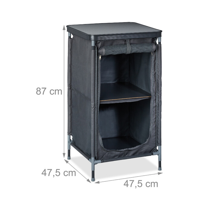 Relaxdays Camping Storage Cabinet with 2 Shelves