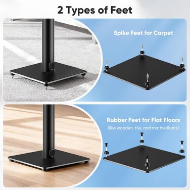 Регульовані підставки для акустики: висота 72-120 см, універсальні, з кабельною організацією, вантажопідйомність 15 кг (пара)