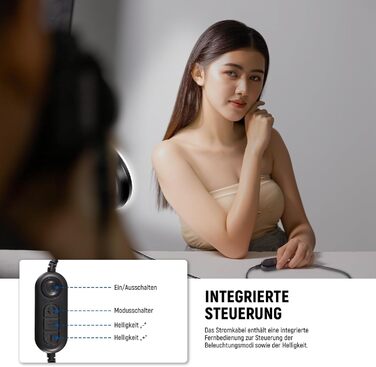 NEEWER Ring Light 5' з міні-штативом для відеоконференцій, стрімінгу та макіяжу. Комплект для монітора, веб-камери, ноутбука, смартфону. BR60