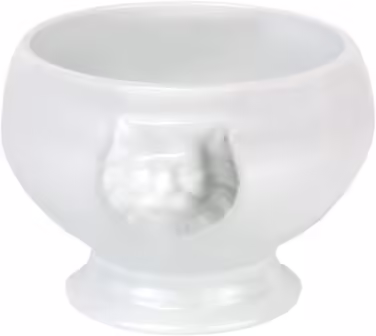 Van Well 6-Piece Lion's Head Terrine Set, Porcelain, 0.4 Liter, White – Classic terrine for soup or one-pot dishes – Oven-safe, microwave-safe & dishwasher-safe – German quality