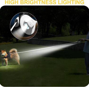 Висувна поводок для собак та котів Rollleine 3м з LED-підсвічуванням, до 15 кг