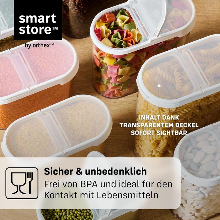 Набір контейнерів для зберігання продуктів SmartStore 5 шт. герметичні, пластикові, без BPA, для кухні 0.8л (2шт), 1.6л (2шт), 1.65л (1шт)