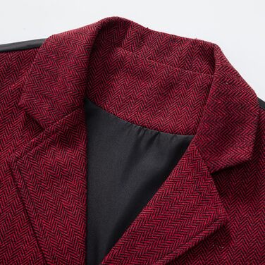 Чоловіча жилетка формальна V-подібний виріз, твід, жилетка в клітинку 'риб'ячий скелет', Slim Fit, жилетка до костюма з кишенею, бордовий