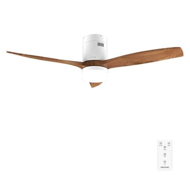 Вентилятор стельовий Cecotec EnergySilence Aero 5600 Classic Gold/DarkWood з підсвіткою та пультом ДУ, 40 Вт, LED, 6 швидкостей, режим зима/літо