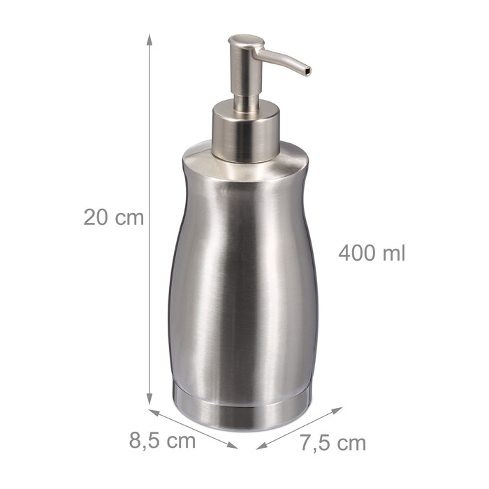 Relaxdays Stainless Steel Soap Dispenser 400 ml