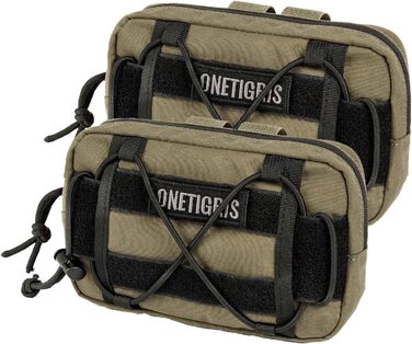 OneTigris EDC-сумка для корму для собак, MOLLE-сумка, підходить для собачого спорядження та тренувань (2 шт., коричнева)