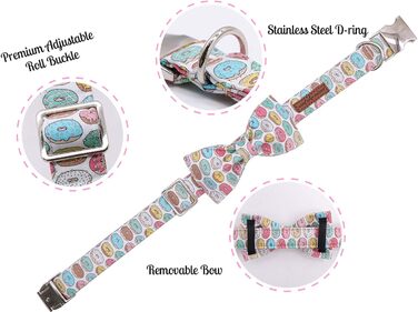 Унікальний стильний одяг для собак: тепла куртка з бантиком, міцна та регульована, для собак та котів (XL, Donuts)