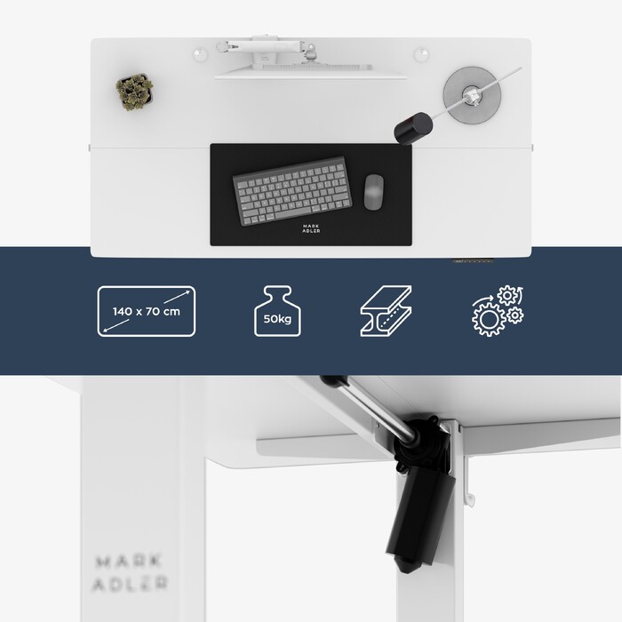 Електричний стіл для роботи стоячи Mark Adler Leader 7.3 White, 140 см