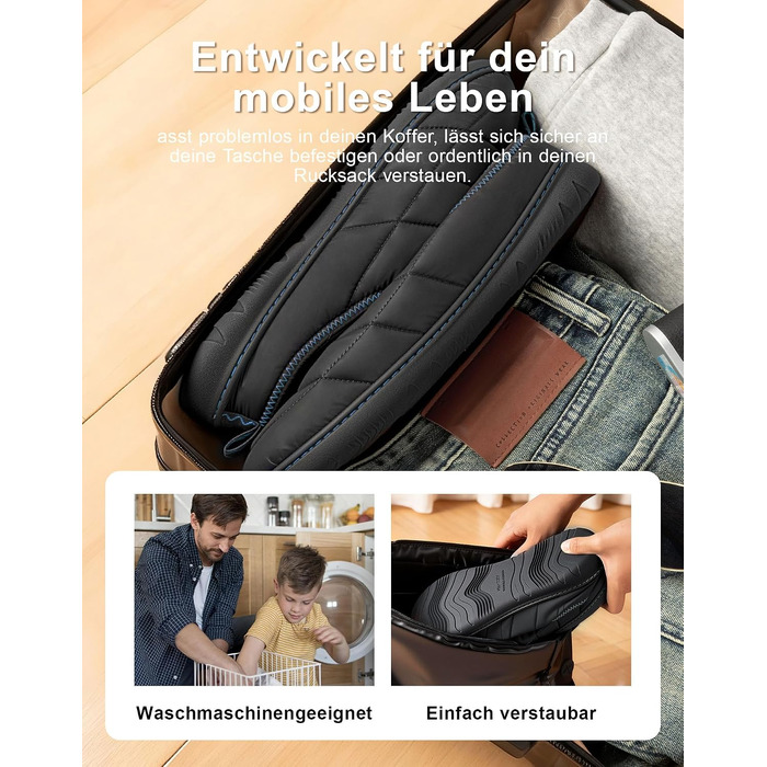 Чоловічі домашні капці VeraCosy з ефектом пам'яті (Memory Foam) з водовідштовхуючого нейлону, розмір 44/45 EU, колір Twilight