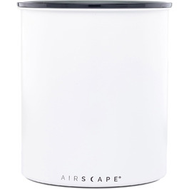 Airscape Coffee Storage Canister (1.1 kg dry beans) – large kilogram-sized container, patented airtight lid presses air out to preserve food freshness (white)