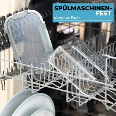 Набір контейнерів для їжі Igluu Meal Prep (12 шт.) – 1050 мл, Borosilikatglas, BPA-free, мікрохвильовка, духовка, морозильник, посудомийна машина, витікання