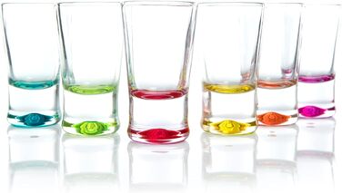 BigDean 48x Shot Glasses 2cl - Glass Shot Glasses - Colored Shot Glasses for Schnapps such as Tequila, Vodka, Ouzo, Sambuca, Liqueur - Shot glasses, Pinnchen