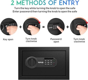 Електронний сейф RPNB Luxus Tresor з кодовим замком, 51 л – для дому, офісу, готелю, зберігання грошей та коштовностей