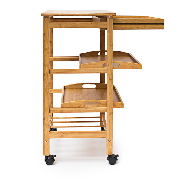 Relaxdays Kitchen Trolley JAMES L & Bottle Rack