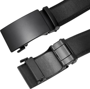 Чоловічий шкіряний ремінь WERFORU з автоматичною пряжкою, ширина 3.5 см, для костюма та джинсів, довжина 145 см (обхват талії 105-125 см)