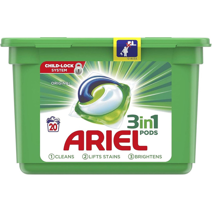 Капсули для прання Ariel 3-in-1 Original з рідким гелем, 57 прань