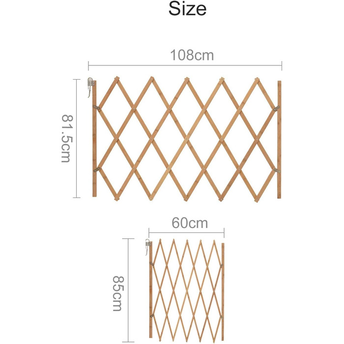 Захисне ґратка для собак, дерев'яне розтяжне ґратка, 75 x 105 см