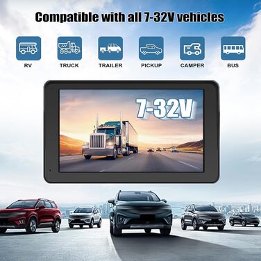 Автомобільна навігація CAMECHO 2025 з 7'' HD дисплеєм, бездротовим CarPlay та Android Auto, Bluetooth, FM-трансмітером, AirPlay, AUX, кріпленням на панель, камерою заднього виду, 64ГБ TF-карта