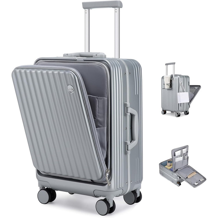 Чемодан-валіза Sea Choice 2 в 1 (55/78 см) з TSA замком та тримачем для напоїв, зелений