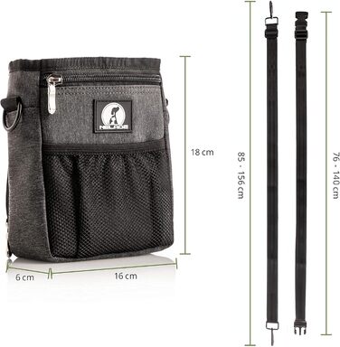 Мішок для ласощів для собак - міцний та водонепроникний аксесуар для прогулянок та тренувань (Чорний) (Сіра версія)