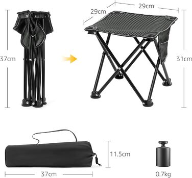 Складний стілець MATEPROX: легкий, портативний, для відпочинку на природі, риболовлі, кемпінгу та саду