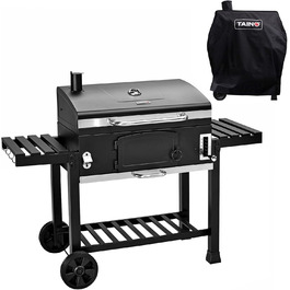 Гриль TAINO Hero XXL з кришкою, коптильня, вугільний BBQ, стійка для гриля, чохол