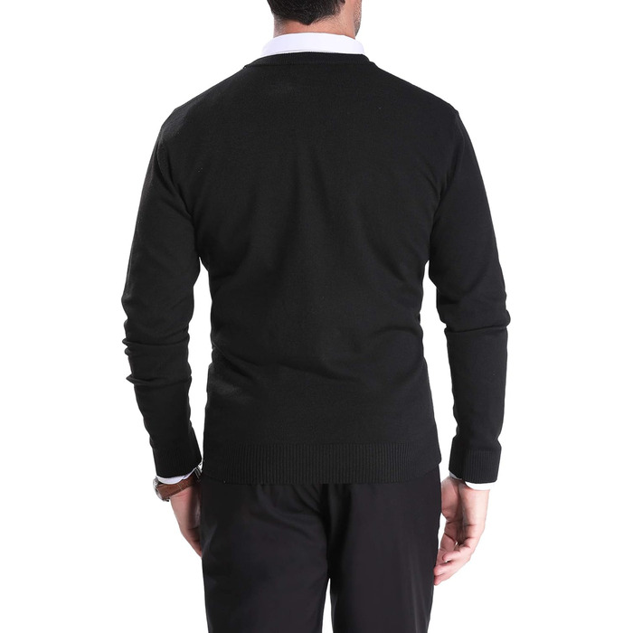 Чоловічий кардиган iClosam з V-подібним вирізом: легкий, стильний, чорний, розмір M