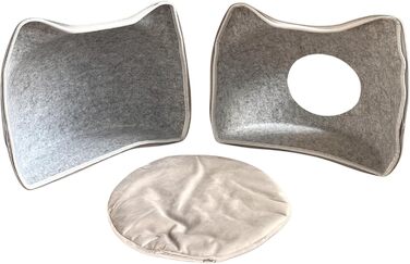 Кішка Будиночок з Фетру для Кішок. М'яке Ліжко-Гніздище для Кота (Сірий, Великий).