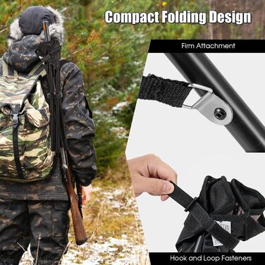 Набір з 2-х складаних туристичних стільців Komfotteu, міцні, до 150 кг, з плечовим ременем, для кемпінгу, полювання та відпочинку на природі