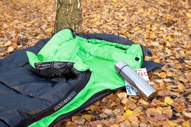 Спальний мішок Steinwood Premium ковдру 3-4 сезони 210см - Outdoor, мішковидний, для гірських хат, літній - оливковий - двосторонній блискавка (3/4 сезони - чорний/зелений - двосторонній блискавка)