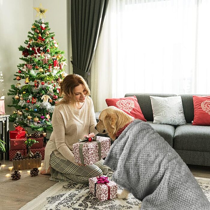 Плед для собак та котів, 70 x 100 см, 2 шт. (Сірий) - М'який, теплий, пральний