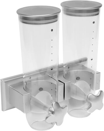 Дозатор для мюслі та сухофруктів 3L, пластиковий, срібний | Дозатор для каші, снеків