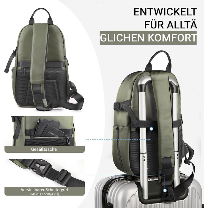 Сумка для камери на плечі, рюкзак для DSLR/SLR/беззеркальної камери, водонепроникний фоторюкзак з тримачем для штатива та знімними модулями (зелений)