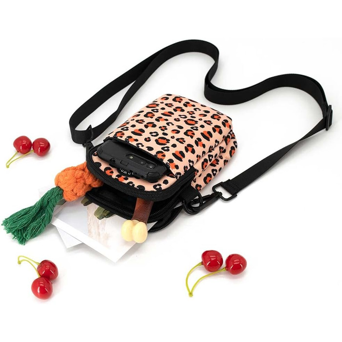 Сумка для ласощів для собак COOWONE з тримачем для відходів, поясна сумка для собак, сумка для цуценят для прогулянок, тренувань, біла/рожева Leopard 2.0