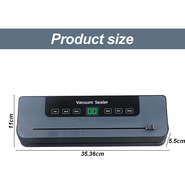 Вакуумний пакувальник Focenat з нарізкою, комплект з 10 пакетами, для зберігання продуктів харчування, міцна зварювальна швейна 30 см