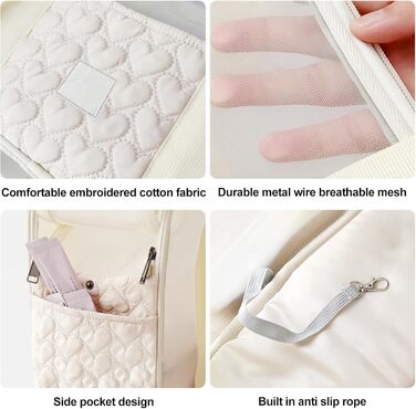 Транспортувальна сумка для собак та котів до 5 кг – Легка та дихаюча переноска для маленьких тварин, з ременем безпеки та кишенями, ідеальна для авто, подорожей та відпочинку на природі