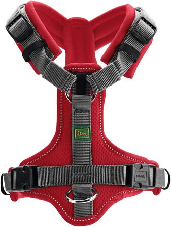 Нашийник для собак HUNTER Maldon UP, червоно-сірий, S-M: м'який, комфортний, з 3M Scotchlite, регулюється