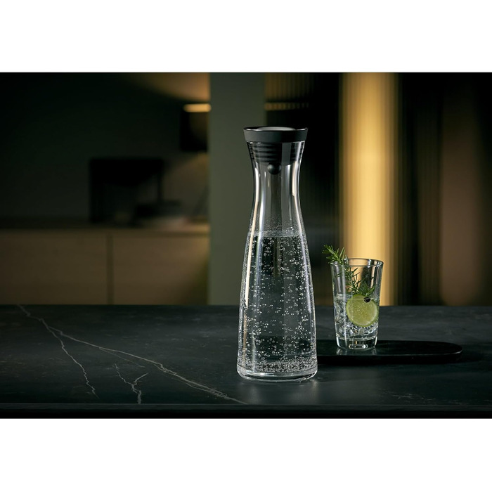 WMF Basic Water Carafe 1.5 Liter, Glass Carafe with Lid, Silicone Lid, CloseUp Closure