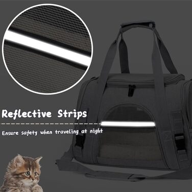 Транспортна сумка для котів та собак, чорна, до 5 кг