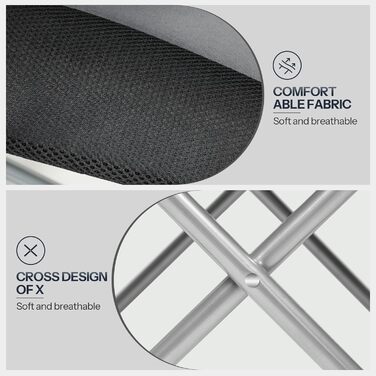 Складний кемпінговий стілець для пікніка, саду, балкону та пляжу EBK01LC02 (Сірий + Чорний)