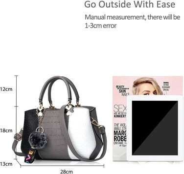 Сумка жіноча NICOLE & DORIS 2025 шкіряна чорна з помпоном та знімним ремінцем через плече