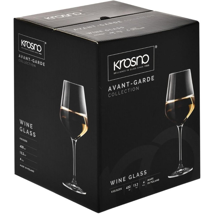 Кросно Авгантгарде: 4 великі келихи для білого вина, 390 мл, без свинцю, 4 шт.