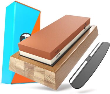 Шліфка для ножів Kingfisher 1000/6000 грінь, з підставкою, для професійного заточування ножів та інструментів, з кутовою наставкою