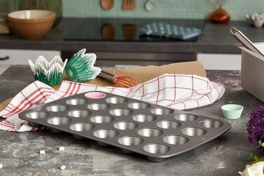 Форма для мафінів з антипригарним покриттям PME, 24 лунки, карбонова сталь, 39.4 x 24.6 x 2.1 см